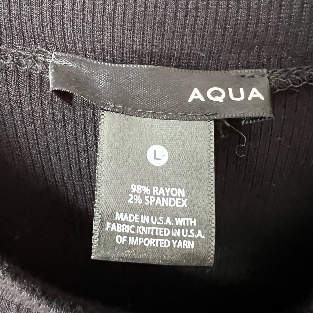 Aqua Black Ribbed Mock Neck Tank Top Size Large - Picture 3 of 4